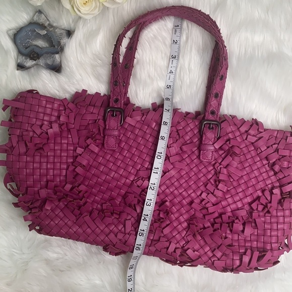 Bottega Veneta Amethyst Fringe Tote Leather Rare Find Excellent Condition - Picture 11 of 13